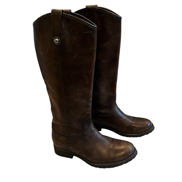 Frye Melissa Double Sole Button Lug Tall Leather Boot, Sz 6 - Picture 6 of 15